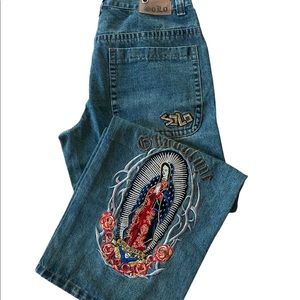 NOS Y2k Semore Solo JNCO style wide leg , loose fit skater embroidered jeans